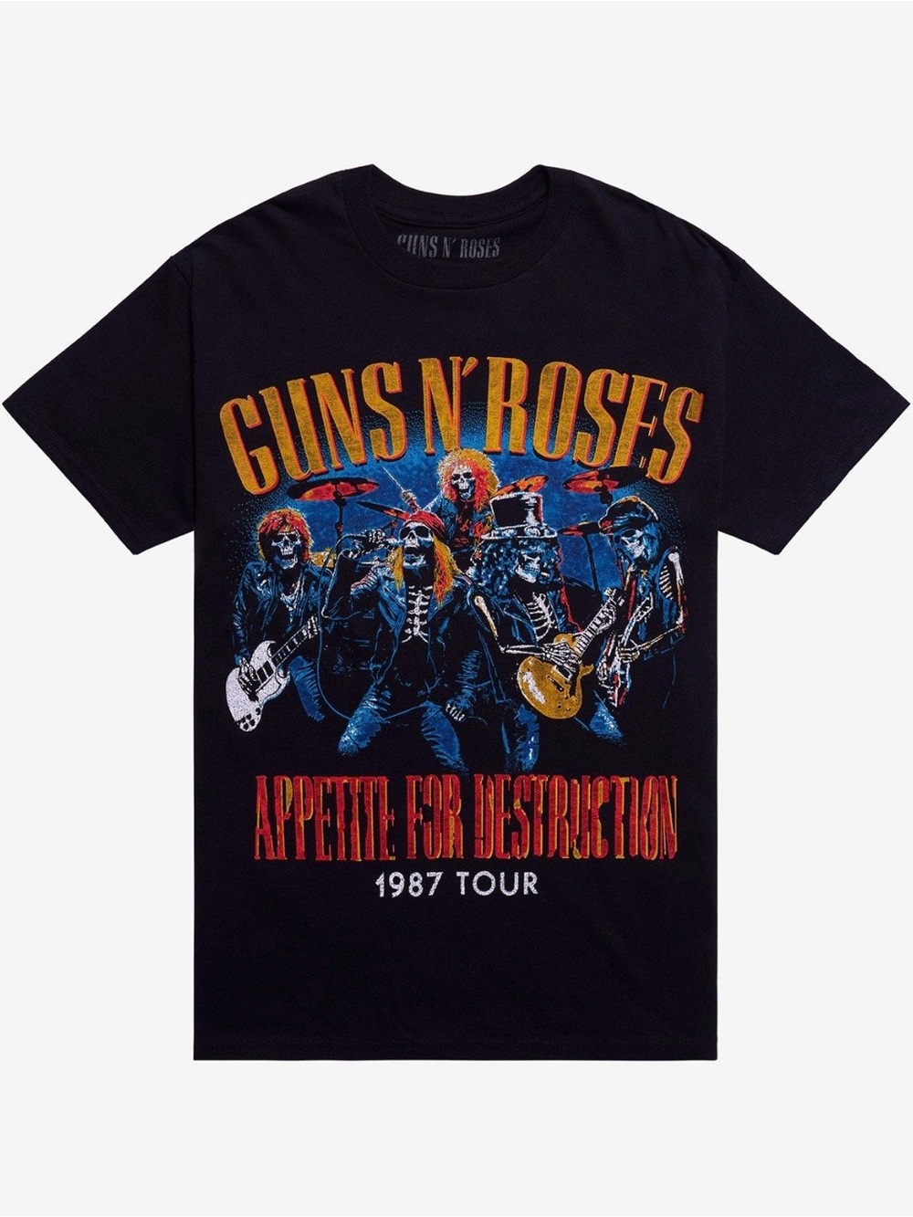 Hot Topic Black Guns N' Roses 'Appetite for Destruction' 1987 Tour Tee
